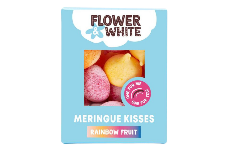 Flower & White Rainbow Fruits Meringue Kisses xx