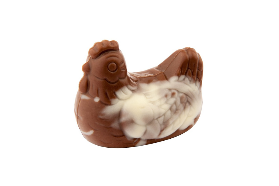 Milk Chocolate Decorated Chicken with Hazelnut Filling
