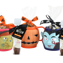 Halloween Mugs Filled with Novelty Treats