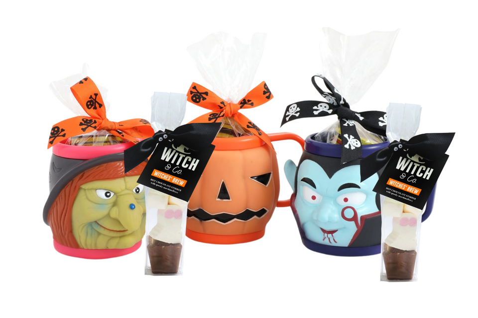 Halloween Mugs Filled with Novelty Treats xx