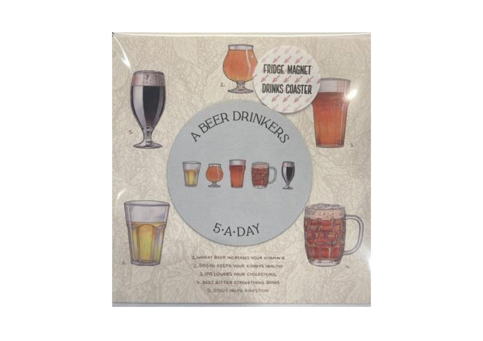 Beer 5-A-Day Greetings Card xx