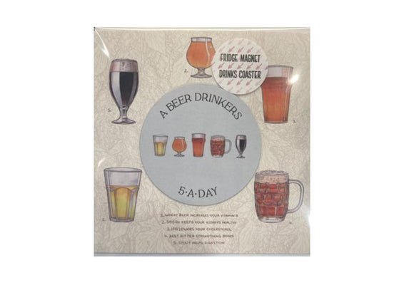Beer 5-A-Day Greetings Card