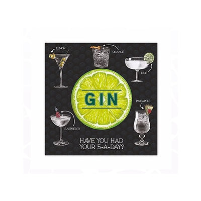 Gin Lime Greetings Card (with magnet)