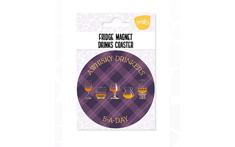 Whisky 5-A-Day Fridge Magnet & Coaster xx