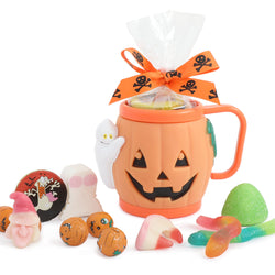 Halloween Mugs Filled with Novelty Treats