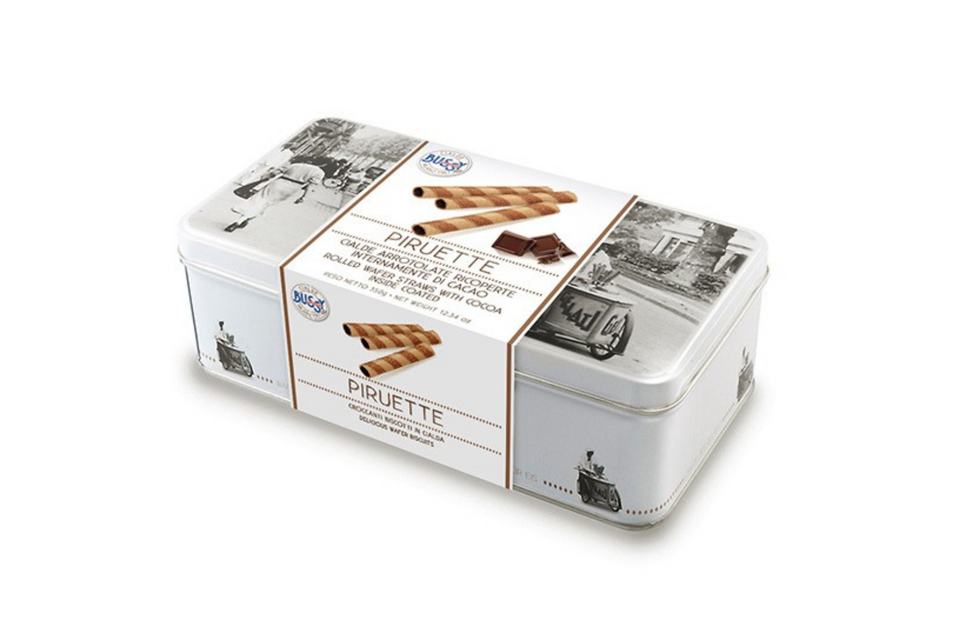 Dark Chocolate Coated Wafer Rolls Tin xx