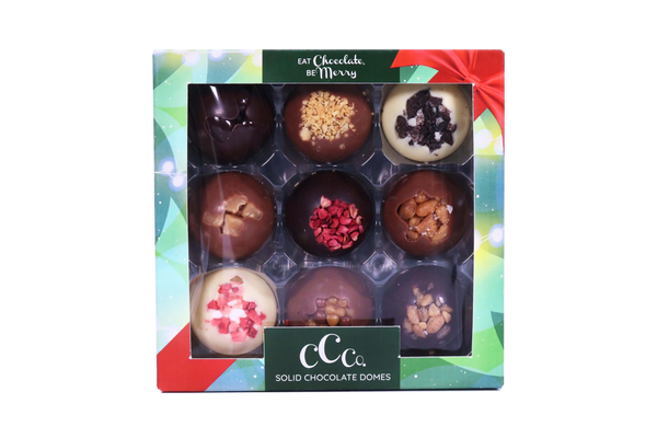 9 Assorted Solid Chocolate Domes Christmas Box