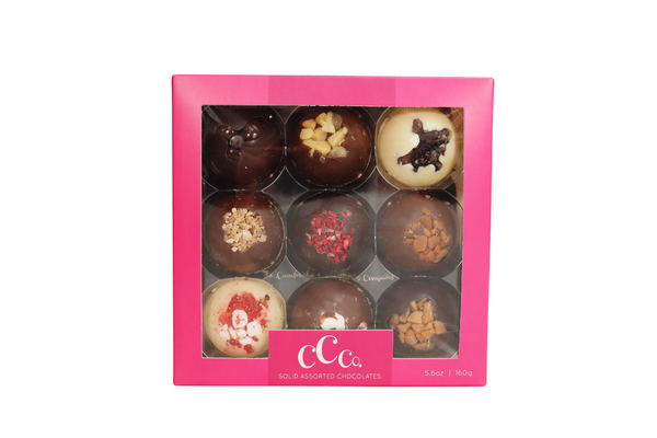 Assorted Solid Chocolate Domes Pink Gift Box