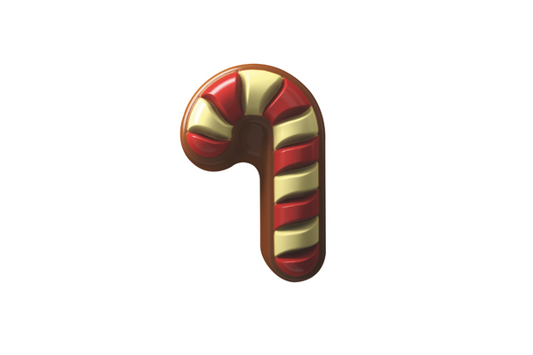 Decorated Milk Chocolate Caramel Filled Candy Cane