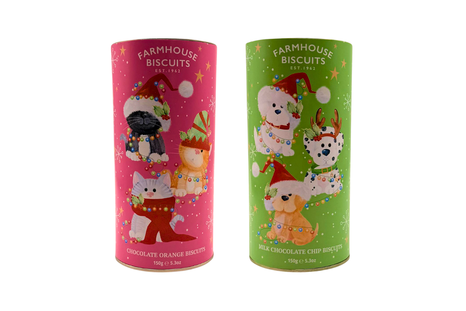 Farmhouse Biscuit Christmas Puppy and Kitten Tubes xx