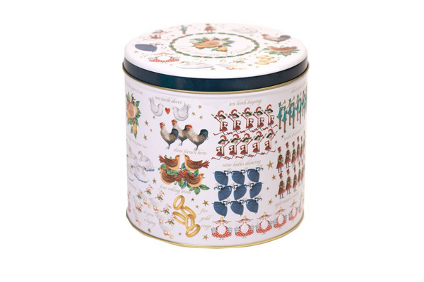 Embossed 12 Days of Christmas Biscuit Assortment Tin