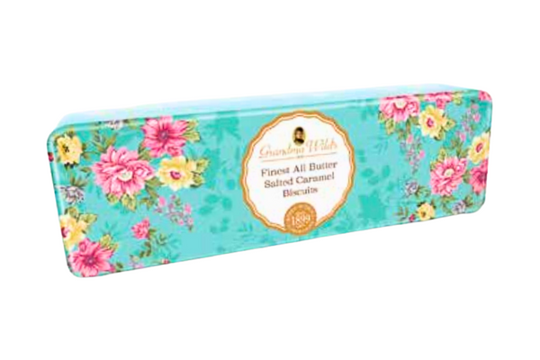 Grandma Wild's Floral Tin of All Butter Salted Caramel Biscuits