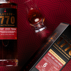NEW - Glasgow 1770 Ruby Port Cask Finish 6 Year Old 55% Single Malt Scotch Whisky 70cl