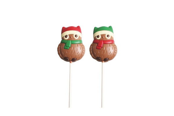 Festive Milk Chocolate Owl Lolly