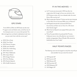 Think You Know It All? Formula One