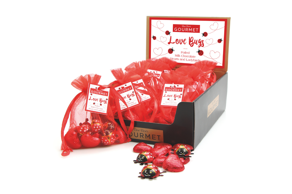 Valentine's Organza Gift Bag of Chocolate Hearts xx