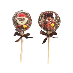 Christmas Decorated Milk Chocolate Lollipops