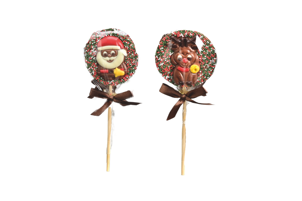 Christmas Decorated Milk Chocolate Lollipops xx