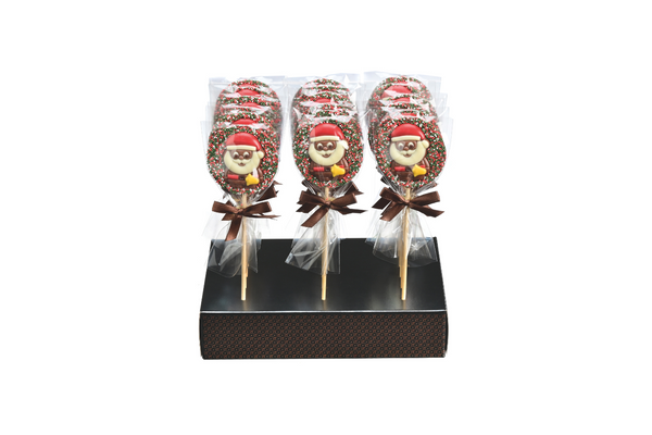 Christmas Decorated Milk Chocolate Lollipops
