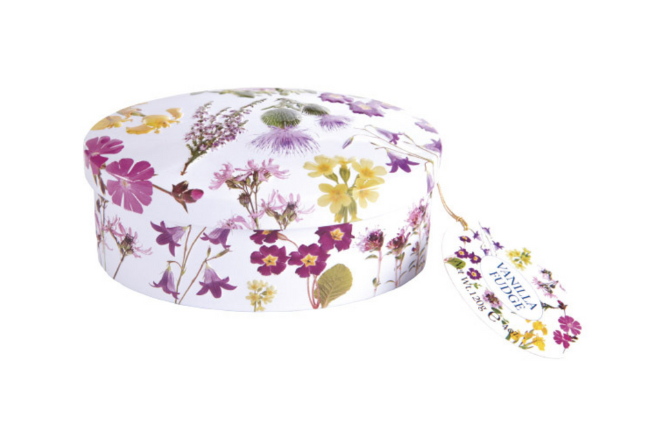 Luxury Vanilla Fudge Scottish Wild Flowers Gift Tin xx