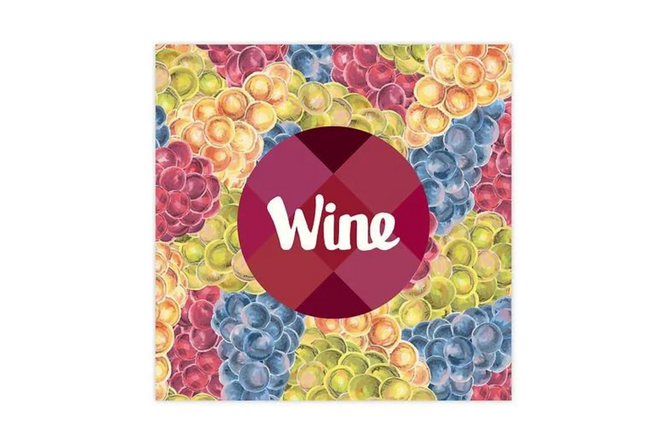 Wine Greetings Card (Blank Inside) with Fridge Magnet Coaster xx