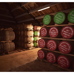 Arran whisky casks at Lochranza Distillery