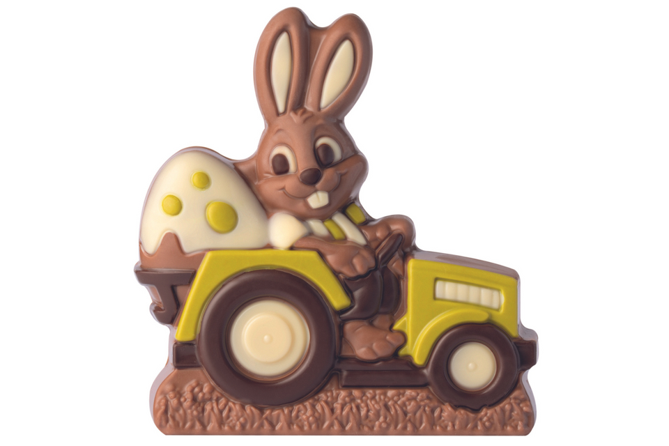 Chocolate Bunny in his Tractor - NOW HALF PRICE xx