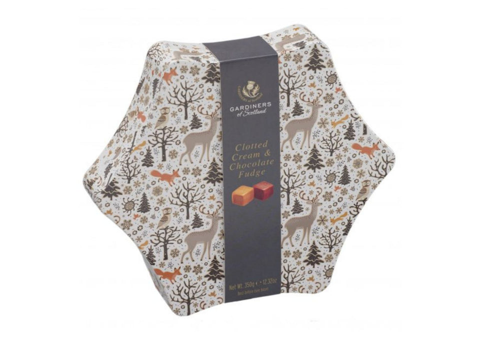 Clotted Cream & Chocolate Fudge Star Tin xx