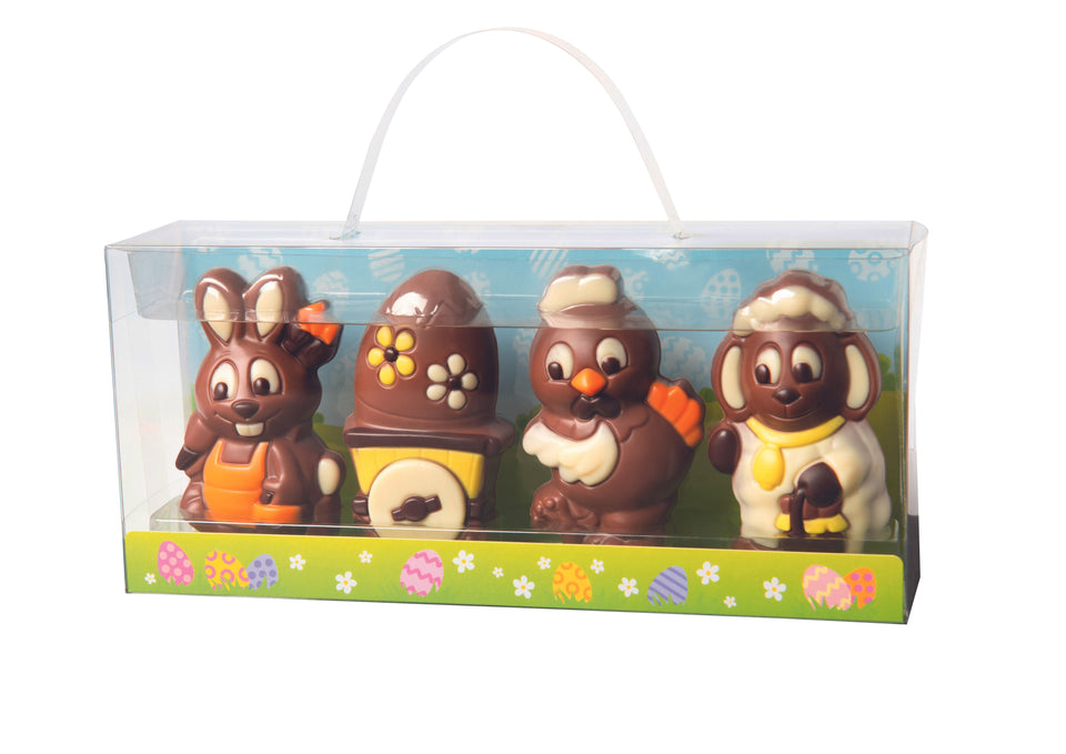 Decorated Chocolate Easter Figures in Gift Box (4 figures) - NOW HALF PRICE xx