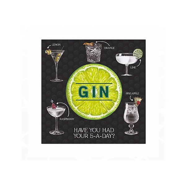 Gin Lime Greetings Card (with magnet) xx