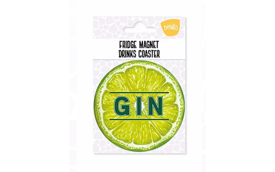 Gin Lime Fridge Magnet & Coaster xx