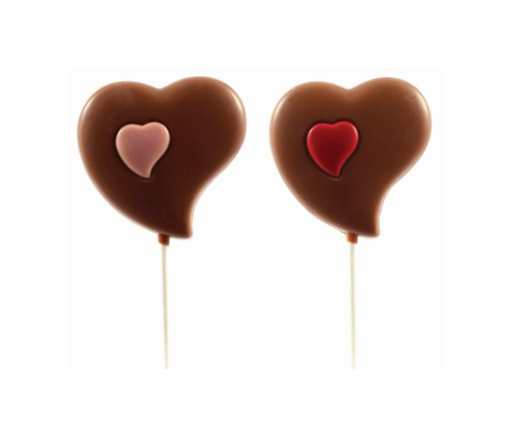 Belgian Chocolate Heart Lollies xx