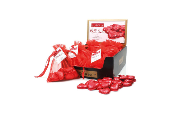 Valentine's Organza Gift Bag of Chocolate Hearts