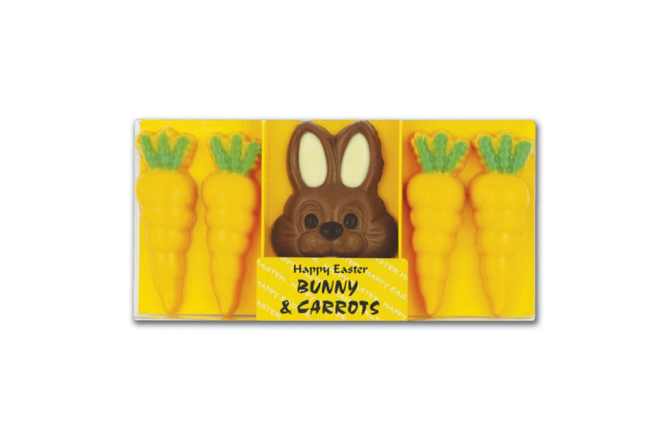 Happy Easter Bunny with Carrots - NOW HALF PRICE xx