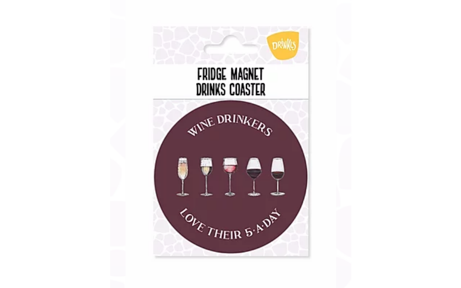 Wine 5-A-Day Fridge Magnet & Coaster xx