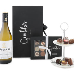 Calusari Wine and Deluxe Chocolate Box Hamper - CWDCBHPN/CWDCBHPG