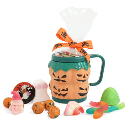 Halloween Mugs Filled with Novelty Treats