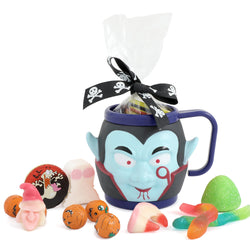Halloween Mugs Filled with Novelty Treats